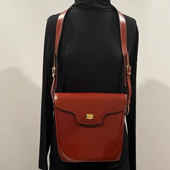 Vintage BALLY Structured Cognac Brown Leather Bag - Picture 3 of 14